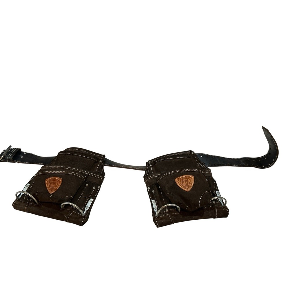 McGuire Nicholas Leather Suede Tool Belt & Pouch Workwear Construction Carpenter